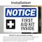 Signmission First Aid Kit Inside Sign With Symbol, 7 in W x Rectangle, Vinyl Decal OS-2PACK-NS-D-57-L-12740 - alternate 3